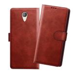 HANIRY Flip cover For Micromax Fire 5 Q386 flip cover / Q386 flip cover / Brown