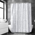 MATRIKA FASHION Homes Bathroom Shower Curtains | Heavier Quality Waterproof Fabric | 6 ft | 10 Free Hooks Included - Boho Maze Grey