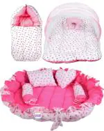adore stuff Cotton Baby Bed Sized Bedding Set (Pink)