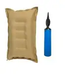 SHIVAM CART Brown Color Cotton Travelling Pillow with pump Comfortable & Portable,Neck Support,Lightweight Compact Travelling in Train, Bus,Flight, Camping, Hostel and Office (Pack of 1) (Brown Color)