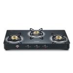 Prestige Royale Plus GT 03L AI Auto Ignition Powder Coated 3 Burners Gas Stove, Black