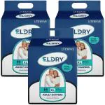 Eldry Adult Diaper, Tape Style, Waist Size (50-68 inches | 127-172 cm),Pack of 3 Adult Diapers - XL (30 Pieces)