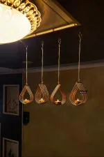 Blissful Decors small hanging drop shape Candle tea light holder for Diwali Decoration for Home, Room, Bedroom, mandir Decor Christmas Decoration New Year Decoration Pack of 4