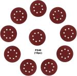 DUMDAAR 10 Pcs 5inch Sand Papper Size P240 (240 Grit) Round Sand Paper velcro disc/ sanding disc for Orbital Sander Emery Sandpaper Emery Sandpaper
