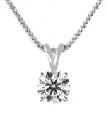 Feel Touch Mart Moissanite 1.50 Carat Diamond D Color Moissanite Diamond Round Cut VVS1 Clarity Beautiful Design Solitaire Pendant with IGL Lab Certified