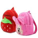 ARAFSHA Kids School Bag Soft Plush Backpacks Combo Cartoon Boys Girls Baby (2-5 Years)