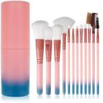 AVTY Professional 12 Piece Face and Eye Makeup Brush Set With Storage Barrel (Pack of 12)