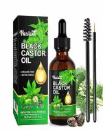 NEXTSET Black Jamaican Castor Oil for Hair, Skin, Belly Button & Stomach - 100% Pure, Unrefined, Cold-Pressed Essential Oil for Hair Growth, Skincare & Body Care