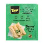 Zippo Green chilly Premium Quality Papad -Less Oil Absorbption -Less Spicy - Pack of 1x 500g