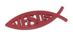 Incognito Jesus Fish Metal Sticker for All Cars, Bikes, etc (Red)