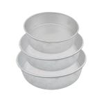 Konfiz Multicolor Aluminium Baking Round Cake Pan For Microwave Oven, Diameter 7, 8, 9 Inch (Set Of 3)