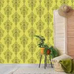 Asian Paints Yellow Ornate Victorian Peel And Stick Self Adhesive Wallpaper Ezycr8 - 3 x 0.45 x 3 Meters