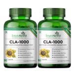 Simply Herbal CLA 1000 Fat Burner Supplement Weight Loss Capsules for Men & Women Pack of 2