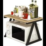 Indian Décor 36650 Kitchen Rack Microwave Oven Stand Kitchen Cabinet Sturdy Kitchen Microwave Shelf Storage and Spice Rack Stand Durable (Color : Black) - Made in India