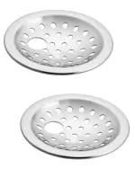 ENNIUS Round Stainless Steel Hole Floor Drain Jali (4 INCH) - Chrome Finish Bathroom & Kitchen Water Drain Cover - Anti-Clog, Easy Installation - Pack of 2
