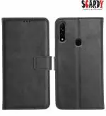 SCARDY OPPO A31 BACK COVER / LEATHER FLIP COVER / BLACK COLOR