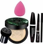 Lenon 3in1 Eyeliner, Mascara, Eyebrow Pencil And Sunisa Foundation And 1 Pc Family Puff (3 Items in the set)