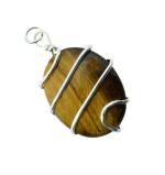 Astroghar Tiger Eye Spiral Cage Ovel Multicolor Crystal Pendant
