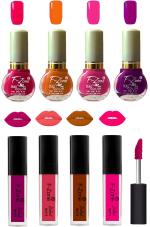 OUR BEAUTY Nail Polish And Lipstick Combo 56 (Pack Of 8)