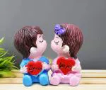 CraftVatika Romantic Kissing Miniature Showpiece for Valentine Day (Design 1)