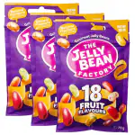 The Jelly Bean Factory Gelatine Free 18 Mix Fruit Jelly Bean Candy- 100% Veg Imported, 70g pack (Pack of 3)