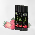 NOX detox 2+1 Strawberry Vegan Lip Balm | Strawberry | Candelilla Wax| with Vitamin E and Cocoa Butter | Vegan | Gender Neutral | For Natural and Pink Lips | Shinny Lips I Night Care | Chapstick