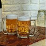 Nanson Thailand Clear Tropical Beer/Juice Mug, 400 ml. Each(Pack of 2)