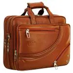 Leather World 15.6 Inch Laptop Office Messenger Bag Satchel for Men and Women, (Tan)