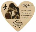 Gugan's Gifts Heart Shaped Engraved Wooden Photo Frame for Valentine's Day Special | Girlfriend | Wife | Husband| Boyfriend