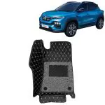 Kingsway 7D Car Floor Foot Tray Mats for Renault Kiger, 2021 Onwards Model, 100% Waterproof Washable, Black, Made with Top-Notch PVC Material, Complete Set of 3 Piece