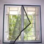 Zimble Cotton Adults Washable Fly Net Mesh Screen 120 GSM Insect Net, White, 4x5 ft Window Mosquito Mesh Stitched Net Screen with Hook & Loop Tape Mosquito Net (White, Frame Hung)