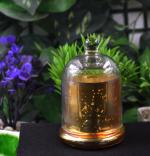 Craftfry Candle Holder for Indian Festival Home Decoration with Lid Design Pack of 2 (Glass Yellow)