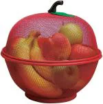 GILMEAT Apple Shape Net Fruits & Vegetables Basket For Kitchen, Fruit Basket With Net Cover, Fruit And Vegetable Stand Basket, Fruit Net Cover