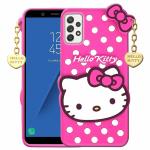 Fastship Rubber Hello Kitty with Golden Latkan Case Back Cove Perfect Fit for SAMSUNG A32 4G - SM-A325F - Pink