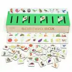 Aditi Toys Wooden Sorting Box Montessori Toys for Kids Animals, Fruits, Vegetables Matching Box Puzzles Brain Teaser 55 Pieces, Preschool Learning Activities for Kids Above 1+ Years, Perfect Gift Toy