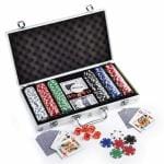 Kids Mandi Professional Casino Grade 300 Ceramic Chips with Aluminum Case, Playing Cards, Dealer Button