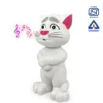 NHR Intelligent Talking Tom Cat Toy, Repeats What You Say with Recording Rhymes (+2 Years, White)
