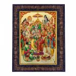 Hawai Gold Plated Shree Ram Darbar Photo Frame for Worship Use 8.5x7 inch SFDI00595_BLKFRM