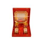 RSD Gold Pure Brass Embossed Glass Set And Tray