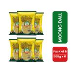 Tenali Vijayalakshmi Deer Unpolished Premium Moong Dal Split | 3Kgs | Each 500Grams Pack Of 6