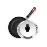MACclite Aluminium Non-Stick Alpha + Induction Base Frying Pan 24cm Dia/1.7 Liters with SS Lid.