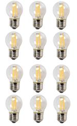 Desidiya Edison Tungsten Filament Round Antique Glass G45 Light Bulbs Pack Of 12 Vintage Base E27 Bulb Yellow Light For Home Decoration Living Room/Hall/Balcony/Restaurant Bar Lighting