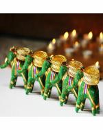 Beckon Venture - Elephant Chunri Candle Tea Light Holder Diya For Diwali For Decorative Item For Home