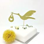 Festiko Stork Cake Topper, Welcome Baby Party Cake. Baby Boy Shower Cake Topper, Baby Girl Shower Cake Topper
