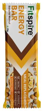 Fitspire Fitt Energy Bar, 100% Vegan, Provide Instant Energy & Essential Nutrients, Boosts Athletic Performance, Improves Muscle Recovery Made With Natural Ingredients (Chocolate Banana Walnut) Pack Of 1