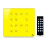 Artistic Device of letters C and L Remote Touch Switch Board for 8 Lights and 2 Fan for Single Colors of 12 Module Size (Plain-Yellow)
