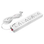 Econe 4 Plus 4 Metal Body 6 Amp 10 Amp 4 Socket 4 Switch With Led Indicator And Extra Fuse Power Extension Board Extension Cord - 4.4 Mtr Wire