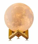 RONTENO 3D Moon Lamp| Rechargeable Lamp|Stand Night lamp|Decorative Light 7 Colours (1-Pc,White)