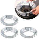 ZURU BUNCH Home Gas Stove Fire & Windproof Energy Saving Stand, Gas Saver Jali Windproof Gas stand Energy saving Stand for Gas Chula stand Stove Protector (Silver, 3 Piece)
