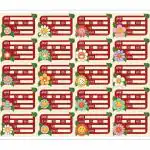 Creatie 20 Pcs Cute Cartoon Groovy Flower Theme Name Stickers Labels for Children School Books, Worksheets, Bright Vibrant Design